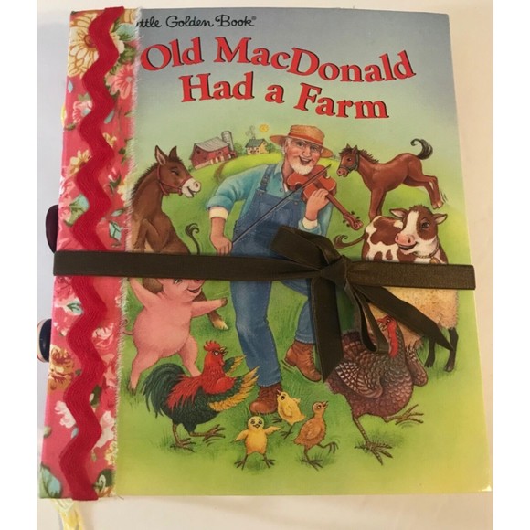 Old MacDonald Had a Farm Little Golden Book Handmade Junk Journal - Picture 1 of 12